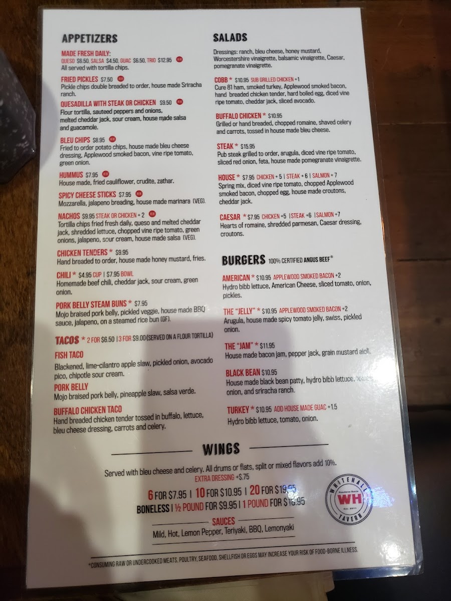 Whitehall Tavern Menu - Image 5